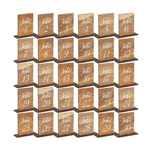 1-30 count Wood Table Numbers with bases Rustic Wedding Dining Decor ~ New